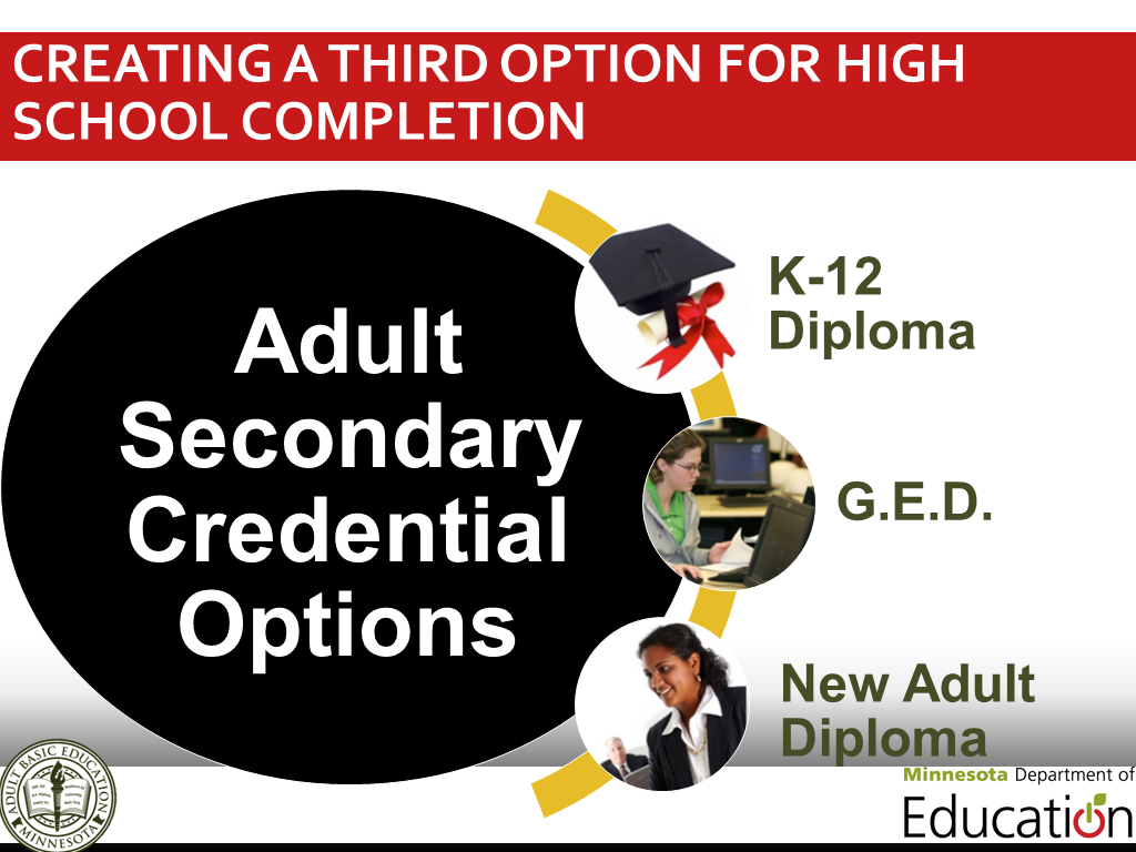 The new state standard adult diploma:  creating a thire option for adults to earn a secondary credential