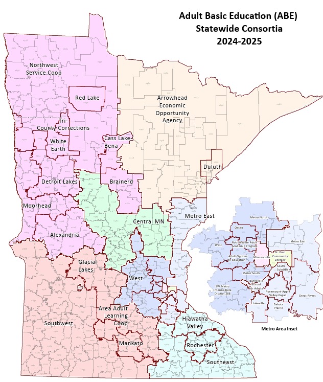 Map of Adult Education consortia boundaries