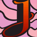 The letter J on a clouds-at-sunset background